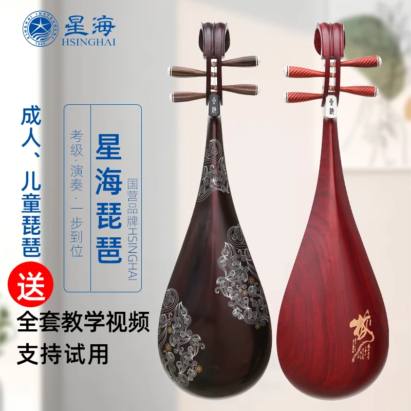 北京星海琵琶乐器儿童成人专业考级演奏练习初学琵琶红木琵琶琴