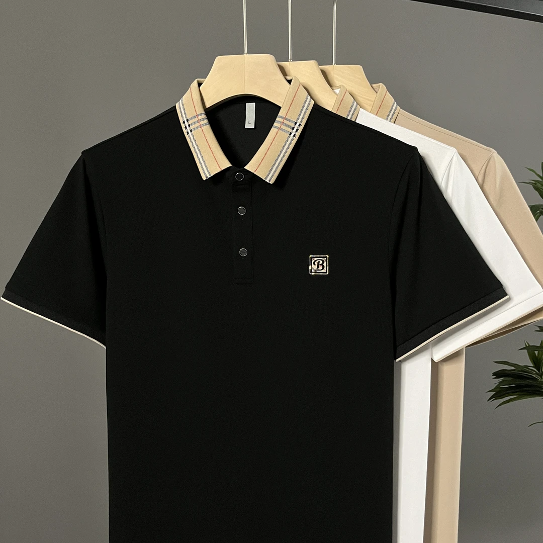 夏季透气男士Polo衫珠地棉短袖时尚经典透气休闲商务翻领半袖上衣