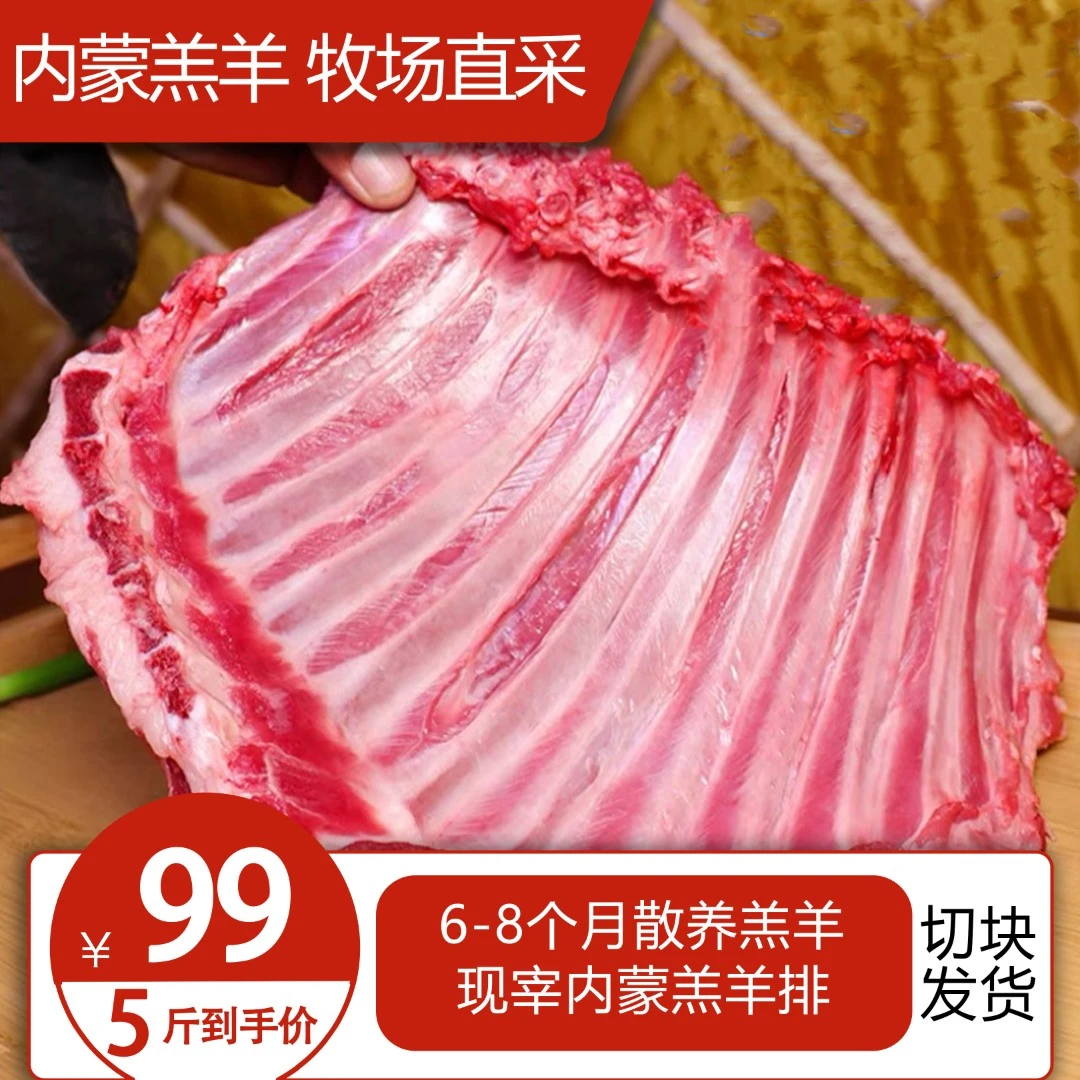 【羊排】内蒙古羔羊散养优质肋排鲜冻发货草原牧场紧实新鲜高品质