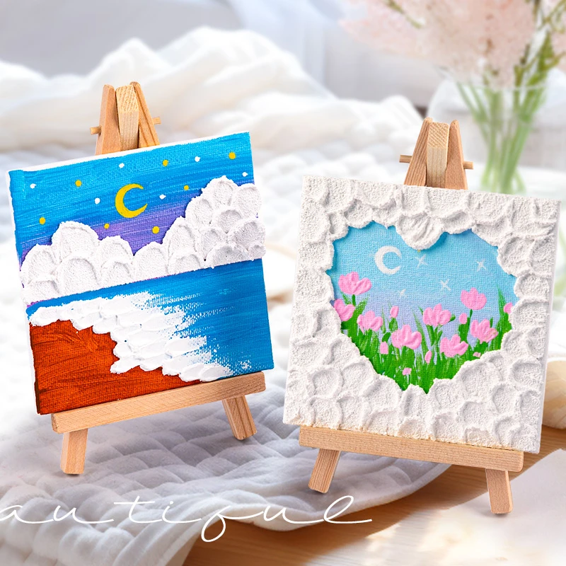 肌理画手工diy手工材料包全套石英砂立体浮雕油画丙烯画装饰摆件