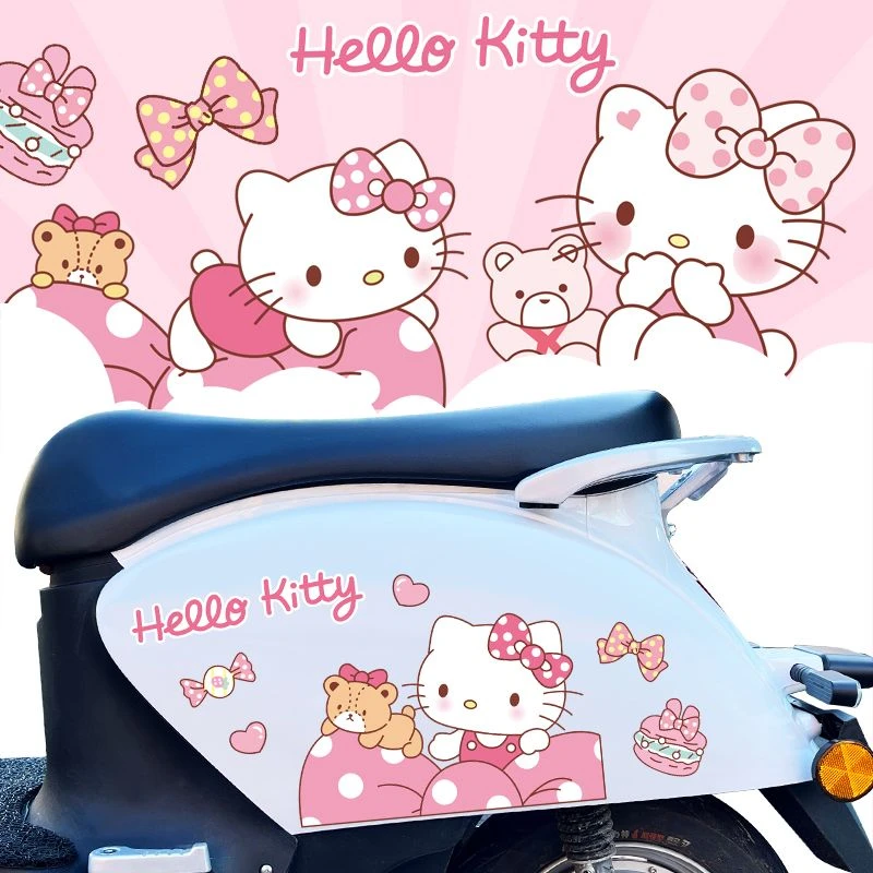 电动车贴纸雅迪q6m6爱玛小牛小龟王kt猫可爱卡通hellokitty装饰贴