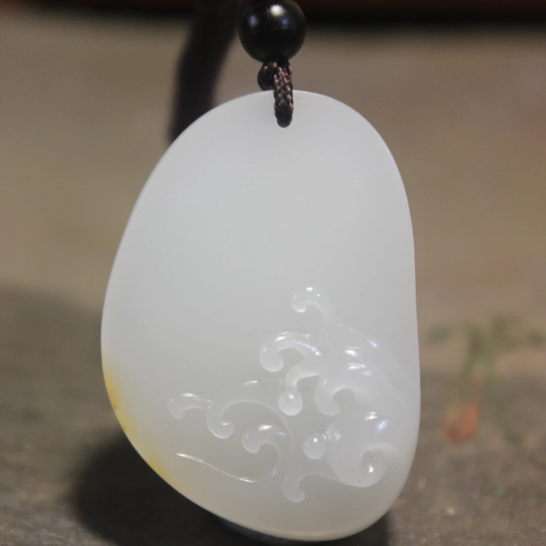 顾红新作新疆和田玉 上善若水 高浮雕浪花 无结构重17.6克