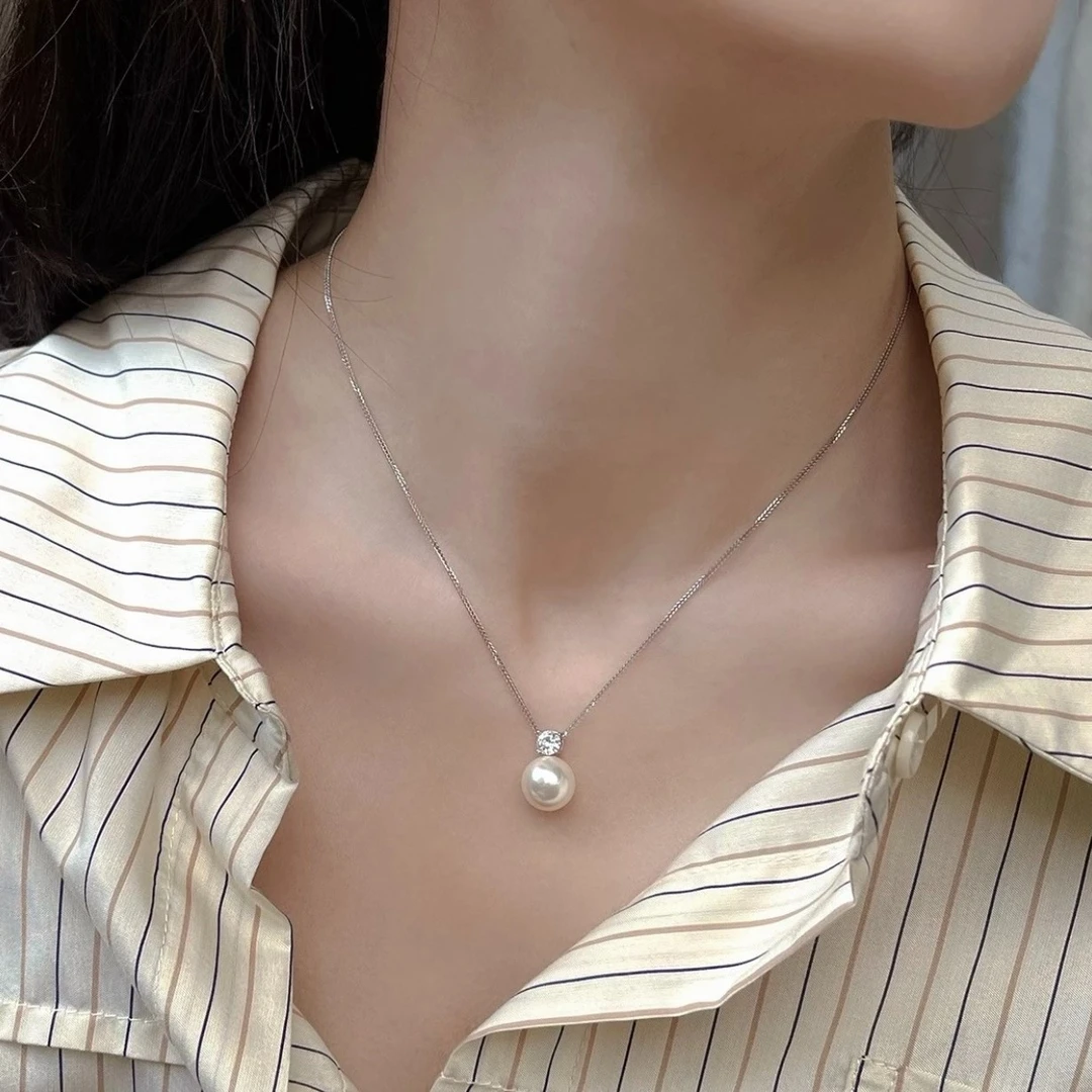 坠链均925银 Ben.S本饰 戴妃钻项链好事成双明星同款锁骨链A092