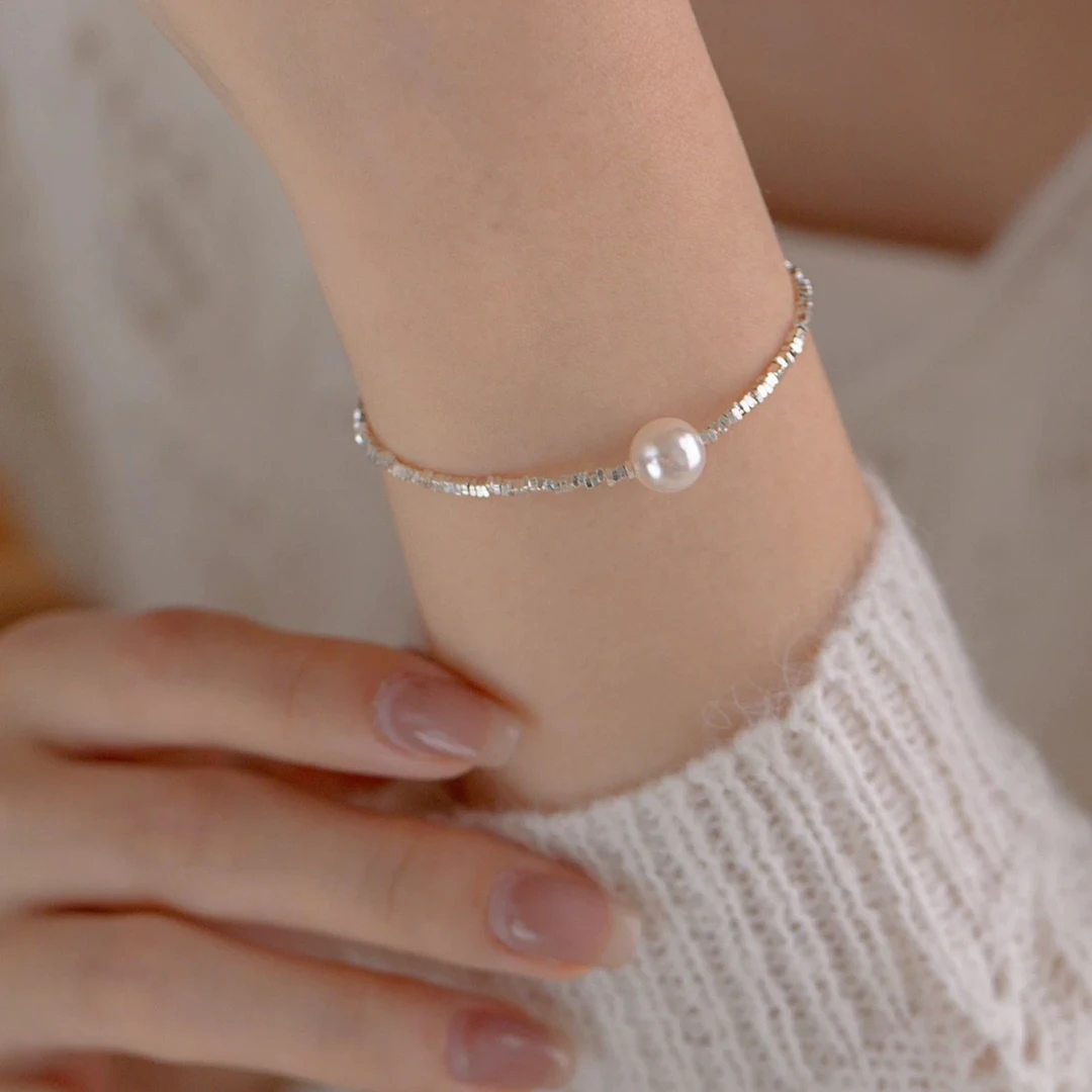 925银手链 Ben.S本饰 纯银单株大点位碎银几两轻奢手链礼物A078