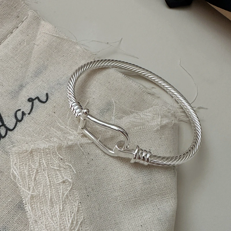 925银手镯 Ben.S本饰 设计款韩系u型马蹄手镯韩系风A282