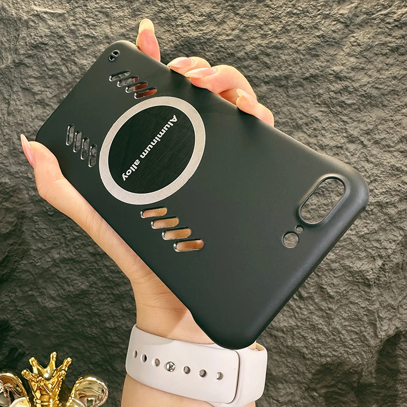 适用苹果7plus手机壳新款iphone8plus套超薄散热无边框磁吸简约男