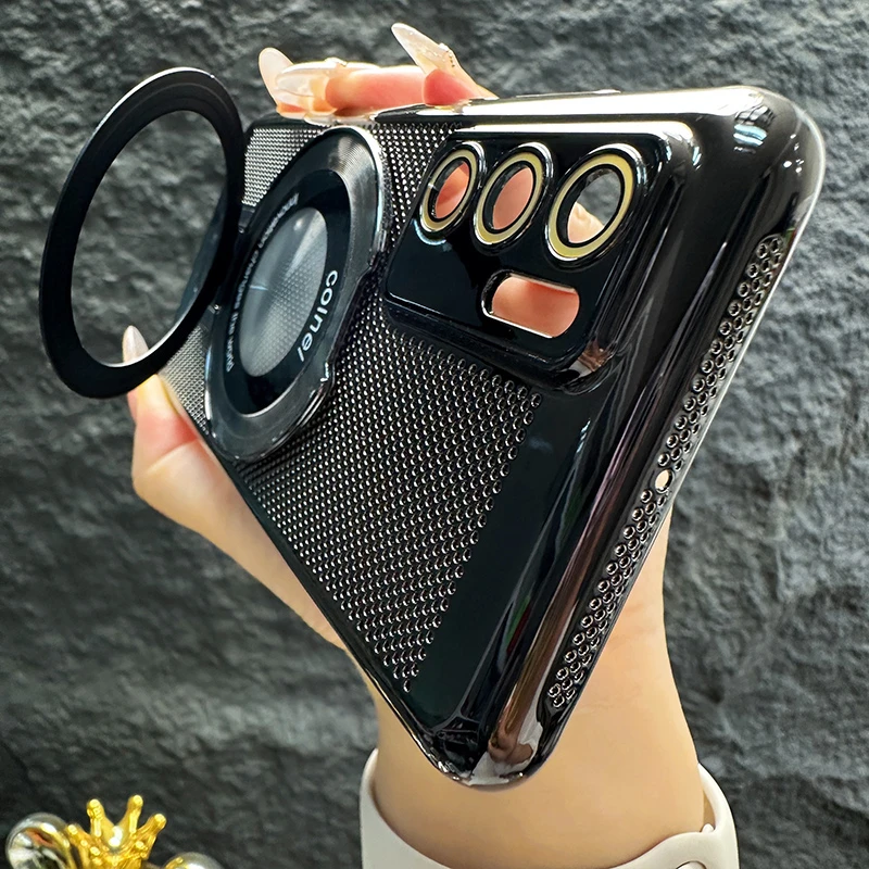 适用华为p40手机壳新款huawei套p40pro电镀散热超薄全包磁吸男款p