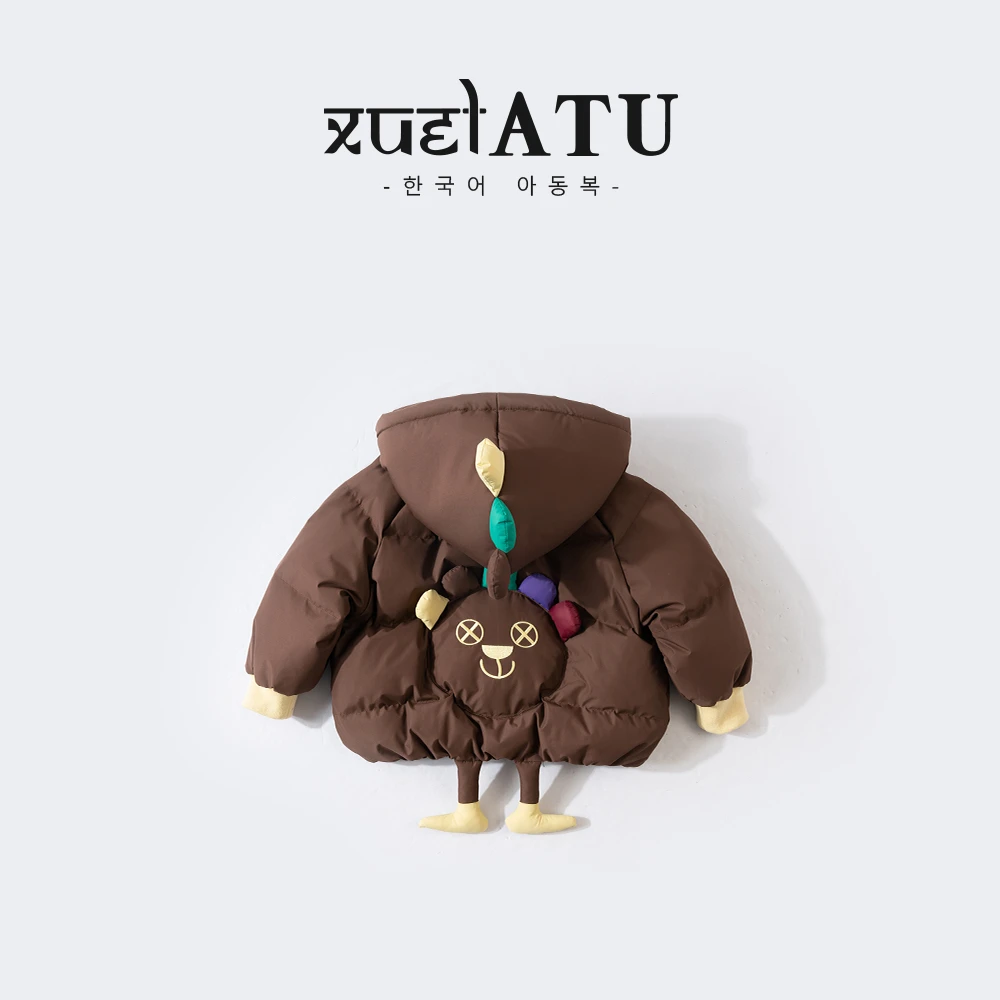 儿童白鸭绒羽绒服冬季新款韩版连帽加厚保暖小童可爱洋气羽绒服