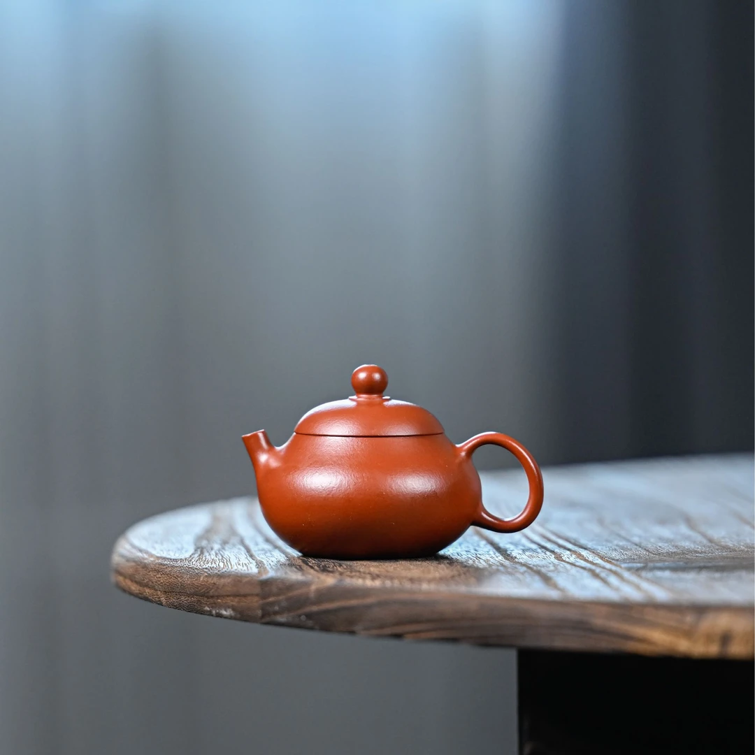 【朱泥·文旦】宜兴原矿紫砂朱泥精工手工制作90c