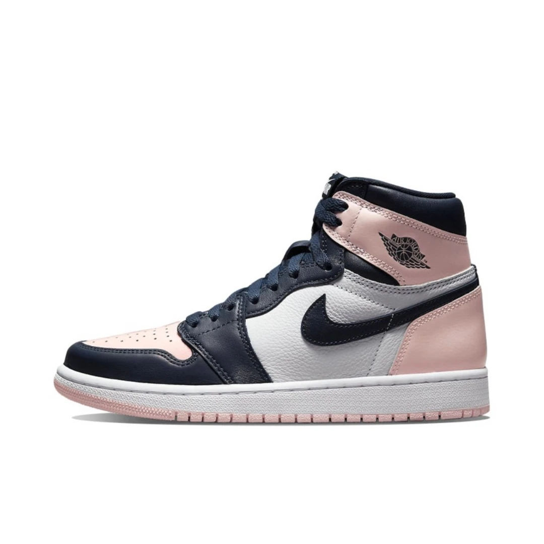 Nike/耐克Jordan1黑粉脚趾高帮复古篮球鞋女款粉色泡泡DD9335-641