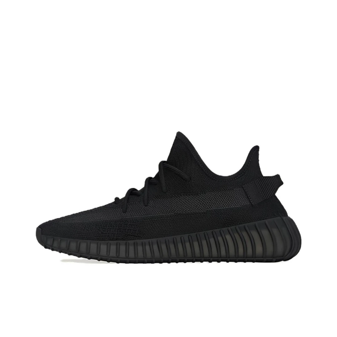 Adidas yeezy椰子350v2黑武士低帮跑步鞋男女同款黑色透气HQ4540