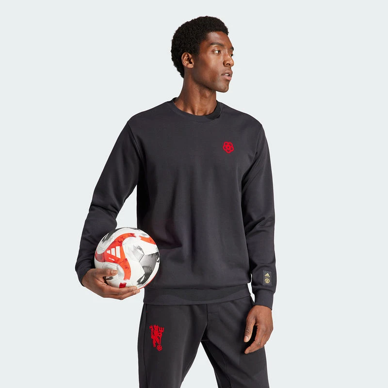 Adidas阿迪达斯【官方正品】曼联足球文化运动休闲套头卫衣IP9184