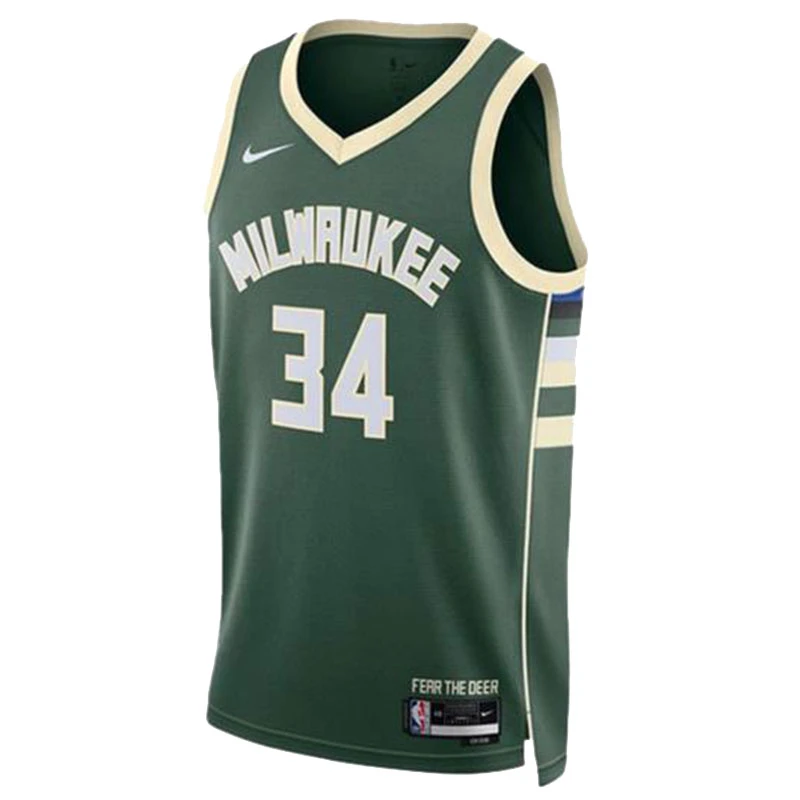 NIKE/耐克【官方正品】NBA密尔沃基雄鹿队透气速干球衣DN2012-323