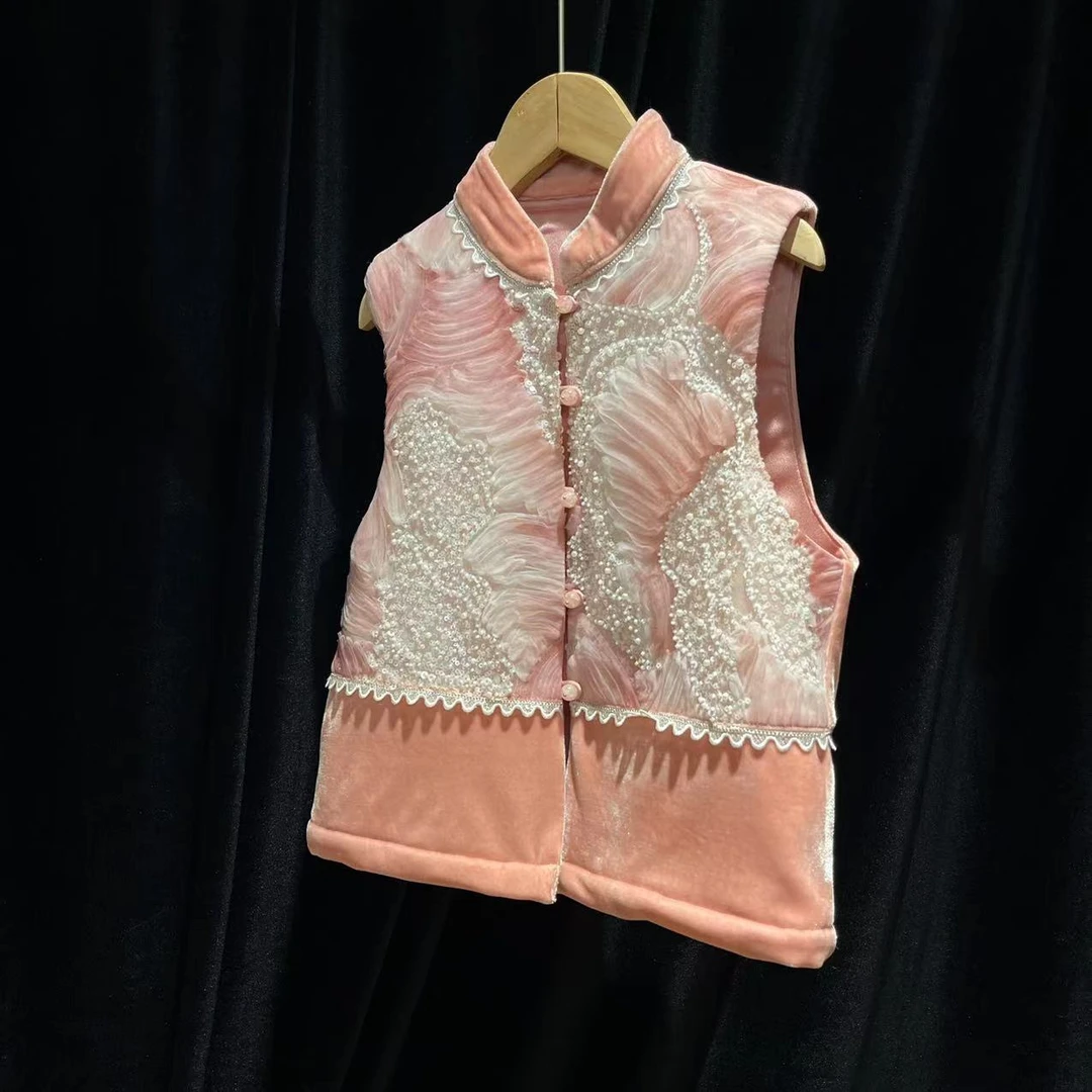 【喜儿定制】秋季新款女童时尚中国风新中式重工马甲宝宝中大童