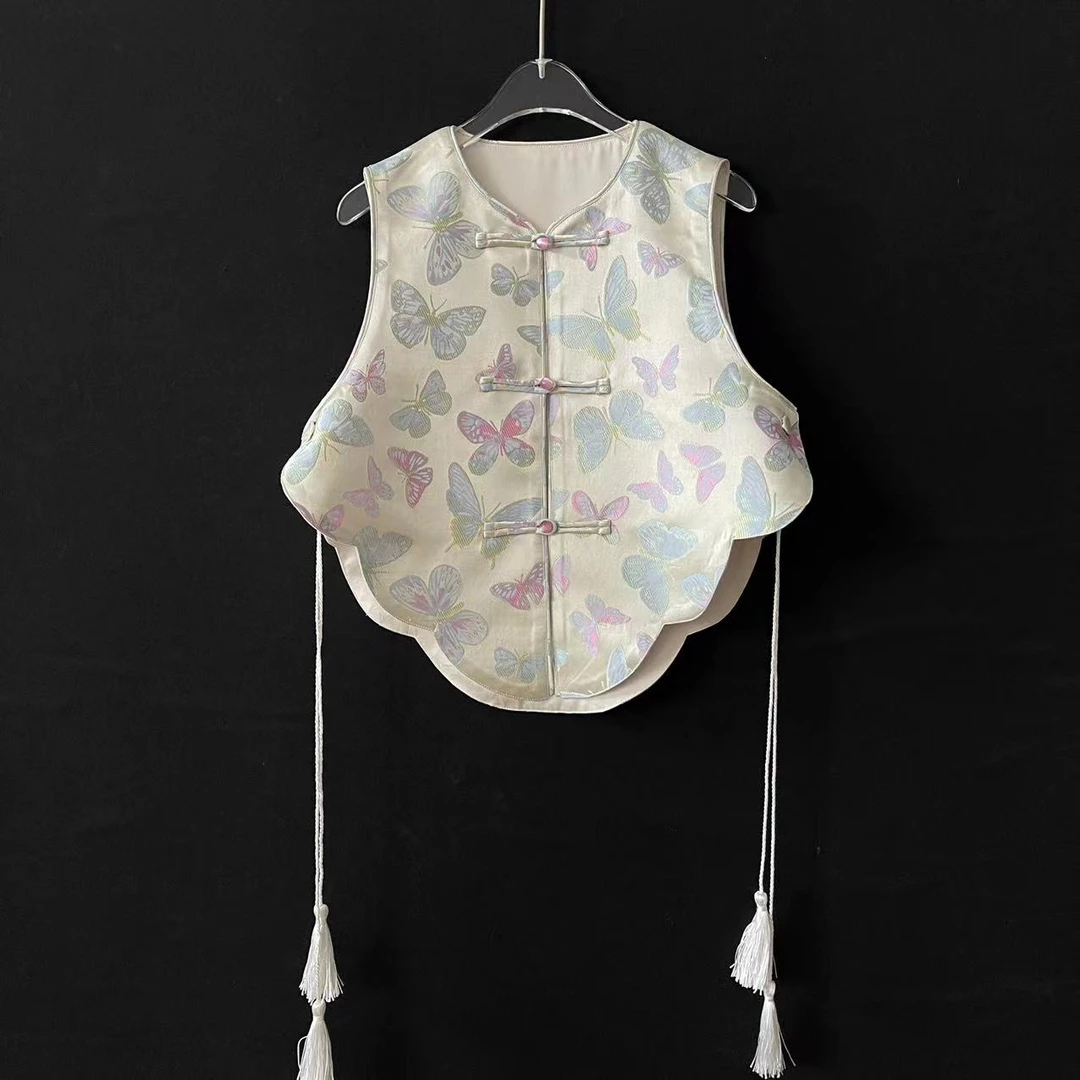 【喜儿定制】秋季新款中国风文艺新中式唐装古风女童儿童马甲中大童