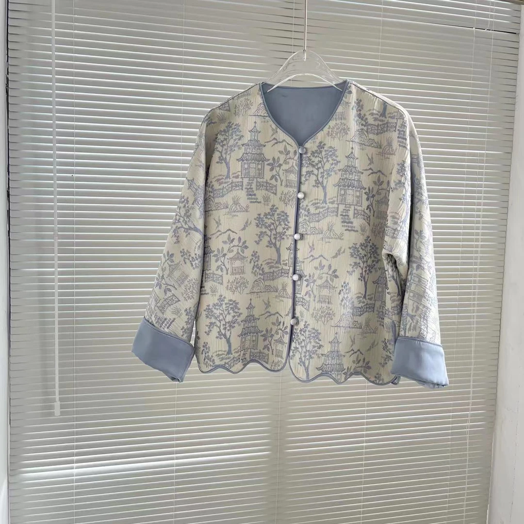 【喜儿定制】春季新款新中式气质复古设计师国风汉服外套女中大童