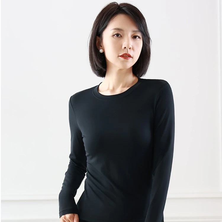 GIRDEAR/哥弟秋冬半高领/圆领莫代尔女 打底衫长袖可外穿内搭