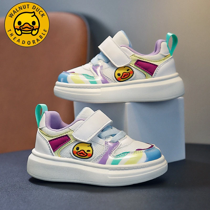 小黄鸭男童鞋子2024春季款新款透气跑步减震板鞋耐磨儿童运动鞋