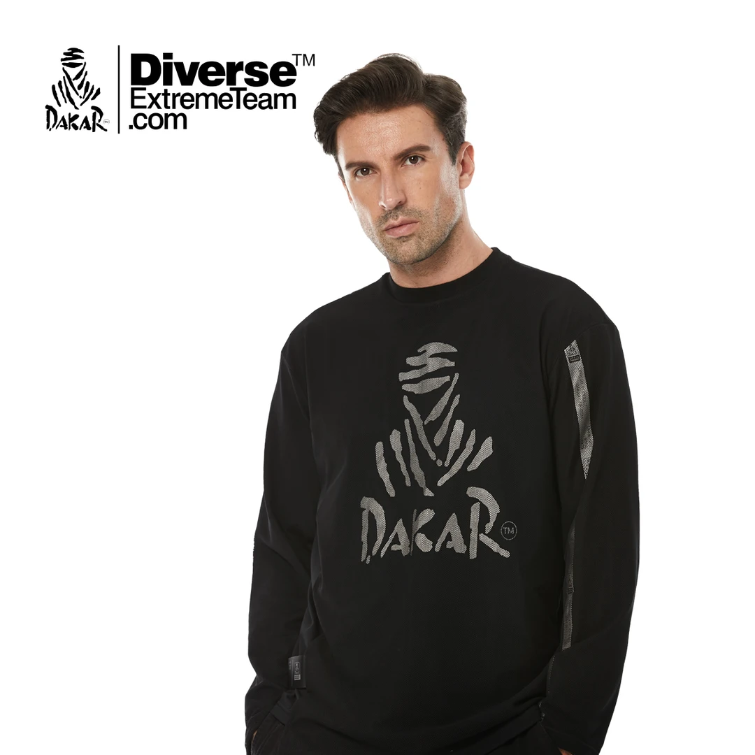 【DAKAR】达喀尔男女潮牌t恤运动透气春秋款男士长袖印花卫衣舒适