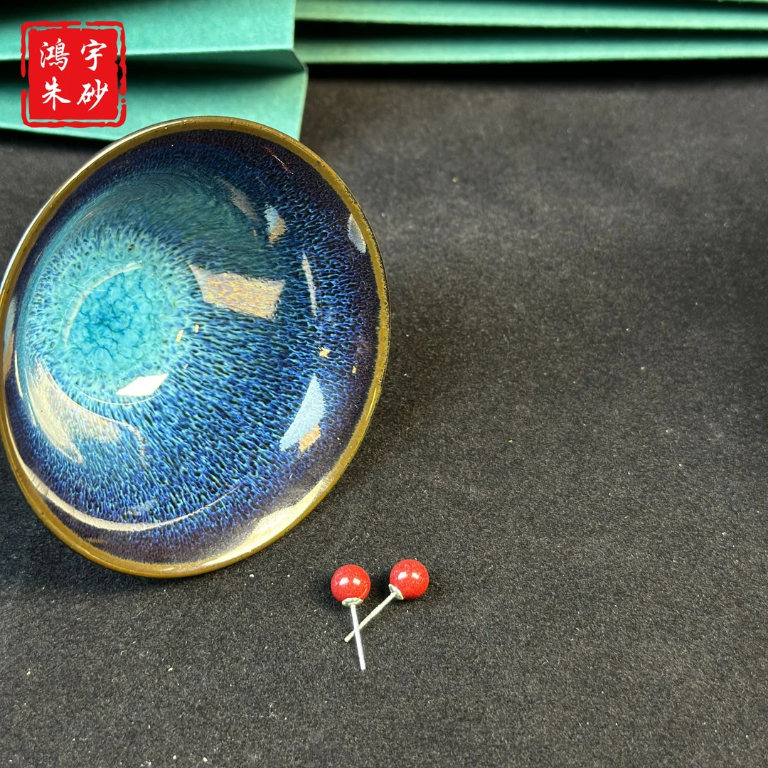 含辰砂工艺品【鸿宇朱砂】源头工厂高含量紫金砂女士耳钉