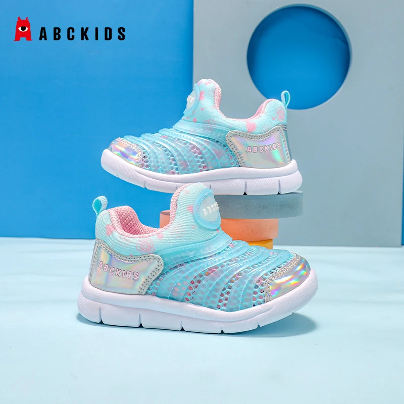 Abckids儿童女童透气软底防滑中大童小童网面时尚夏季毛毛虫鞋子