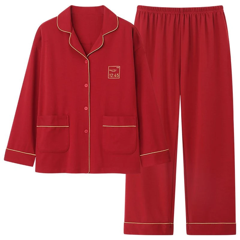 大红纯棉舒绒拉架面料四面弹力可做家居服睡衣幅宽1.65米