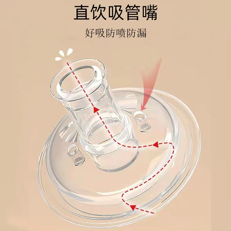 适配宽口径5厘米奶瓶吸嘴食品级硅胶轻松断奶嘴防喷防呛吸嘴