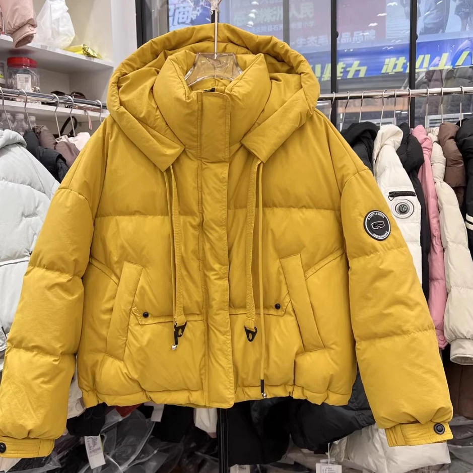 娟儿家2024 冬款休闲百搭时尚宽松减龄连帽短款棉衣外套