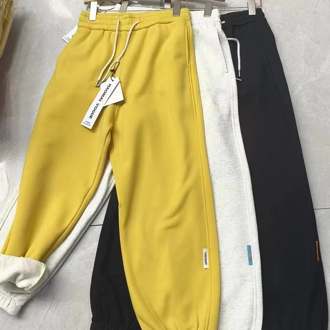 娟儿家   2024冬季新款加绒宽松百搭时尚洋气收口休闲卫裤