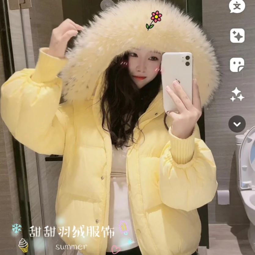 【小雪球】真毛领白鸭绒冬季时尚连帽秋冬韩版常规保暖