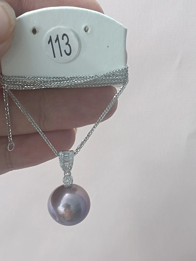 时尚个性款紫色珍珠吊坠