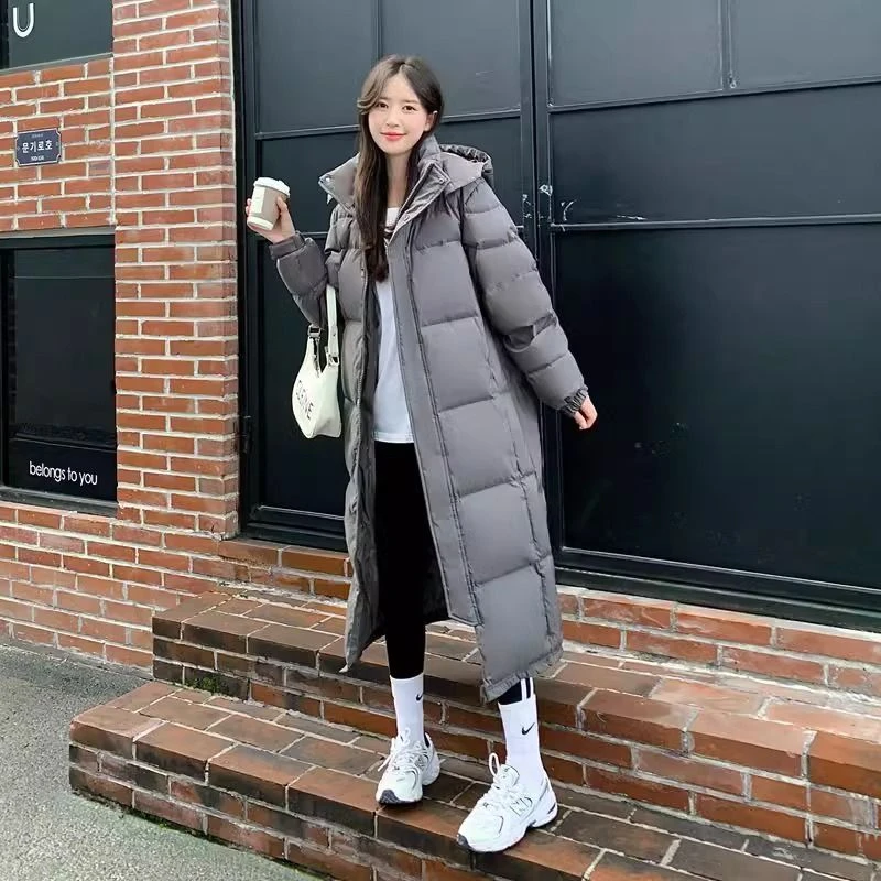 热销羽绒服男女新款中戏北电艺考90白鸭绒大码情侣过膝宽松超长款