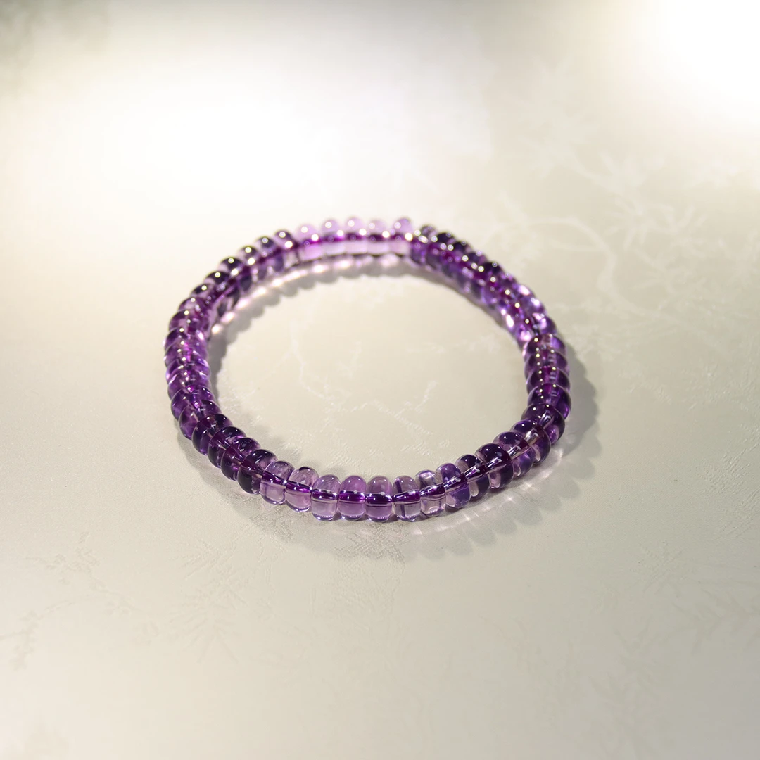 <小耀片>净体天然紫水晶玻利维亚直切卡7mm水晶手串+