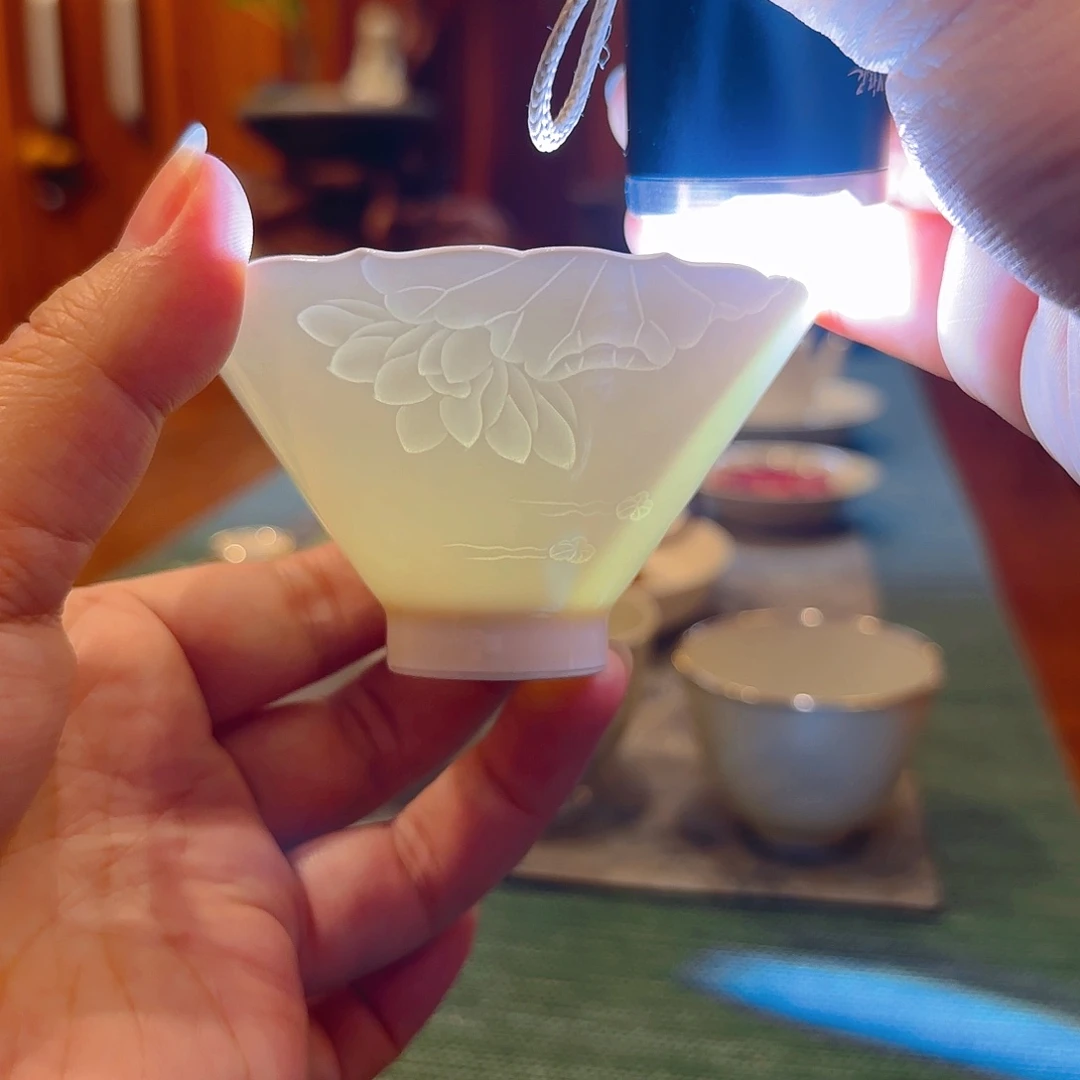 微澜定瓷 花口斗笠盏100cc