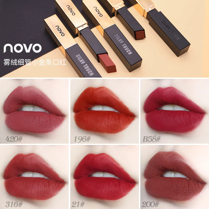 正品novo小金条口红哑光雾面口红显白持久不脱色不沾杯不掉色气质