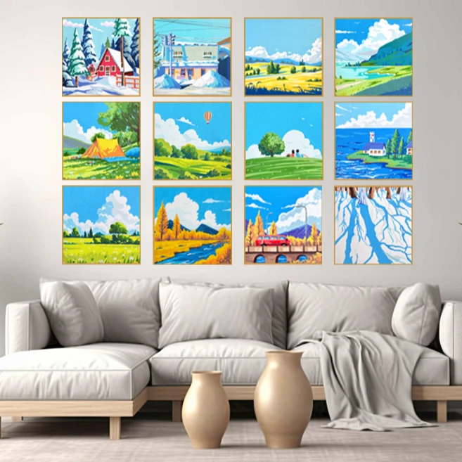 欢乐林钻石画【十二个月】方钻粘画DIY家居客厅玄关装饰十字绣拼图