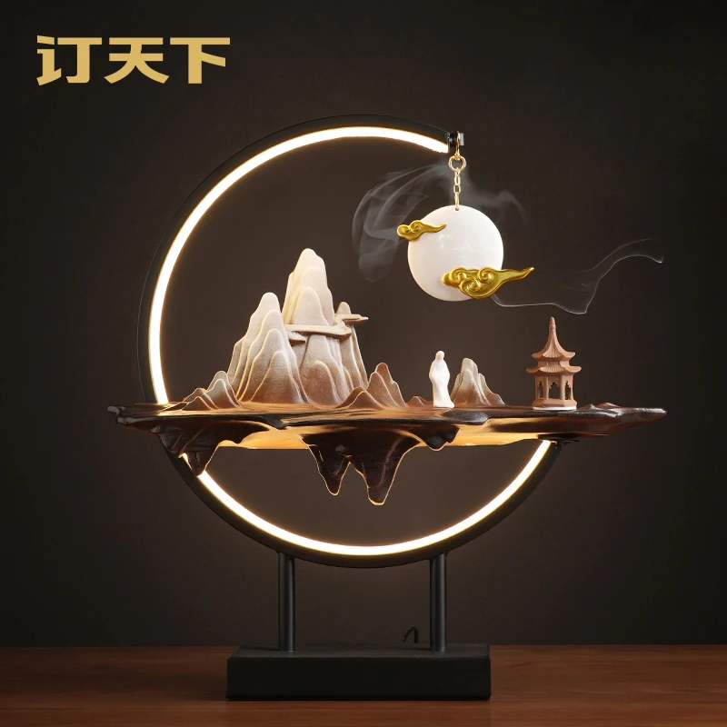 订天下《云月千里》新中式禅意创意摆件茶室家居客厅酒柜装饰品摆设