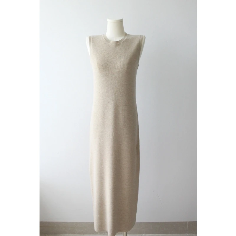 【依格歌优选现货】秋冬圆领羊毛背心裙女修身内搭长裙背心裙中长款