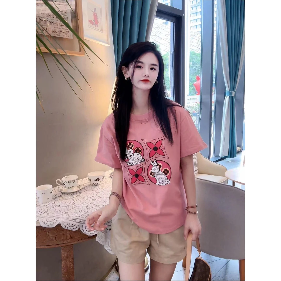 【爱丽丝】纯棉气质时尚休闲百搭宽松短袖T恤显瘦圆领