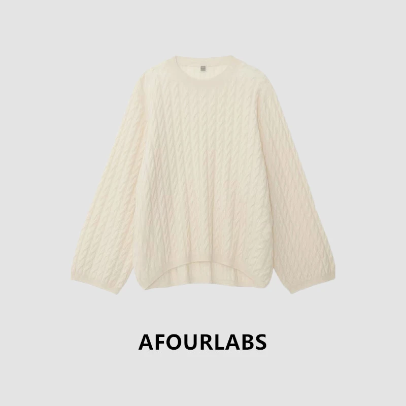 【AFOURLABS】TOT绞花针织衫 氛围感慵懒松弛打底长袖针织衫2022284