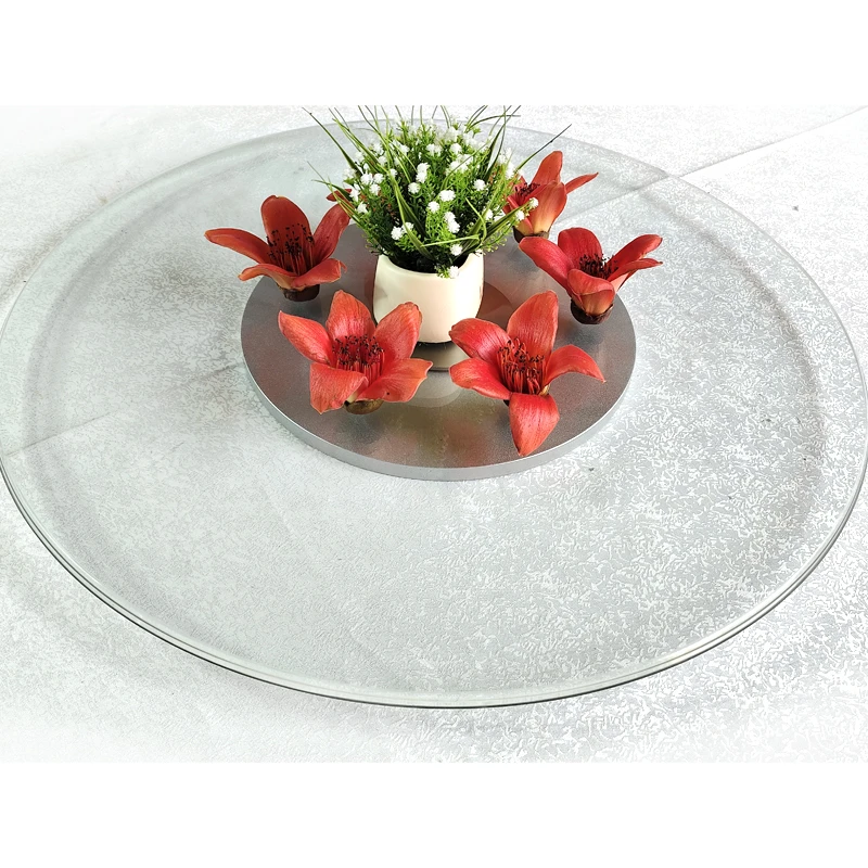 酒店钢化玻璃转盘餐厅钢化圆桌玻璃转盘铝合金玻璃转盘圆台转盘