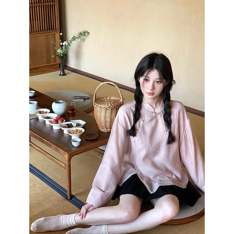 99669新中式民国风甜美衬衫女气质设计感小众上衣春季2024新款