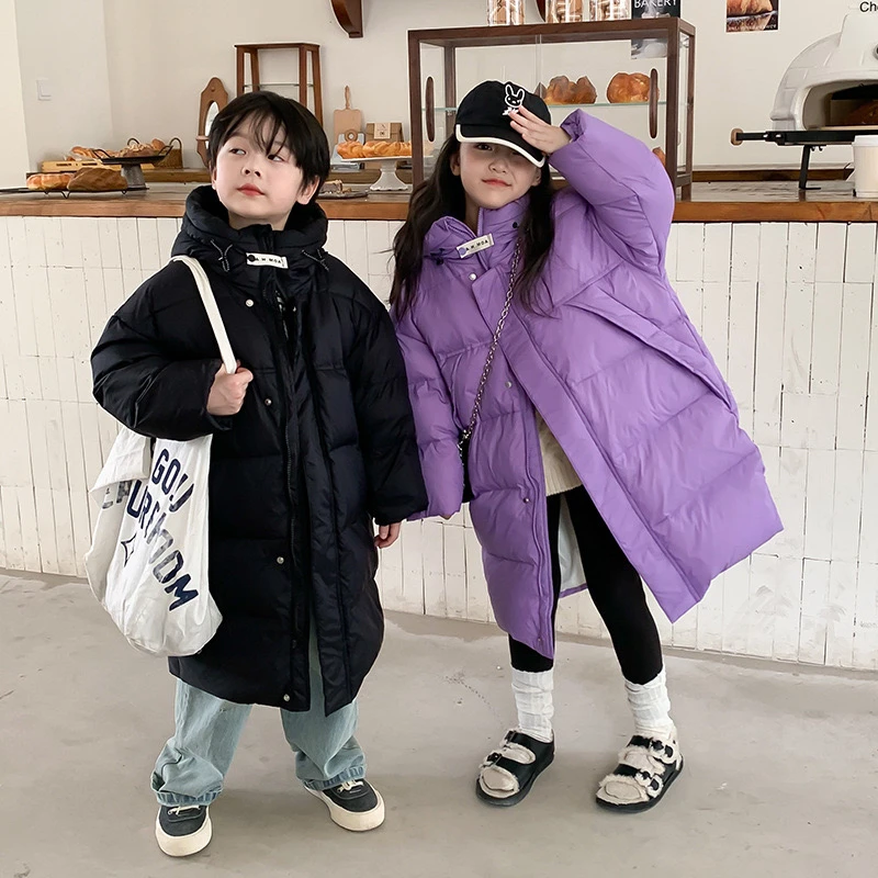 儿童长款加厚羽绒服