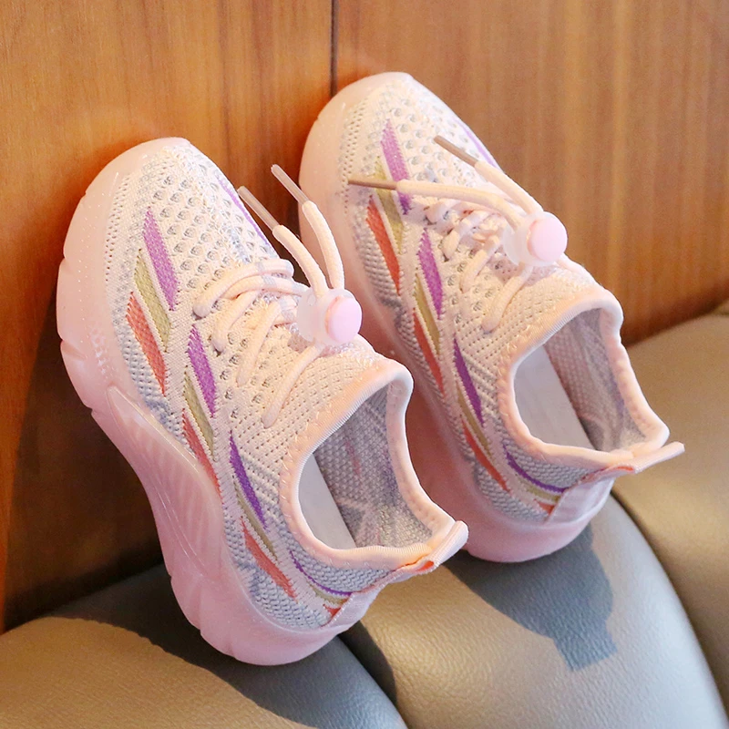 2023春夏新款1-9岁儿童运动鞋透气软底飞织网鞋男女宝宝学步鞋