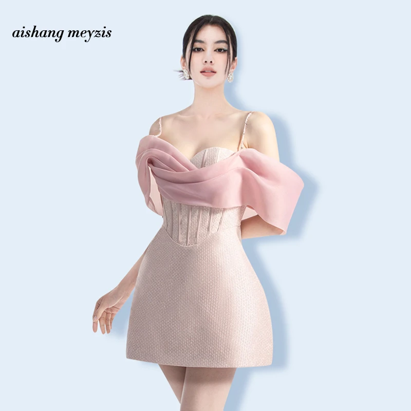 法式气质吊带连衣裙2024年新款设计感小众高端别致鱼骨收腰礼服裙