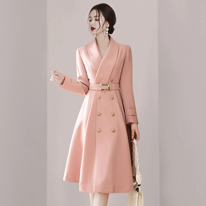 法式轻奢女神范中长款风衣2025春季气质时尚通勤修身收腰显瘦外套