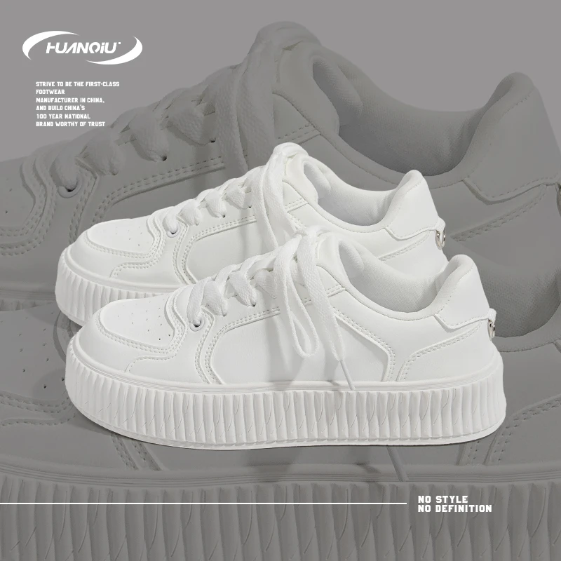 环球饼干小白鞋女春季2024新款爆款百搭配裙子学生韩版板鞋子厚底