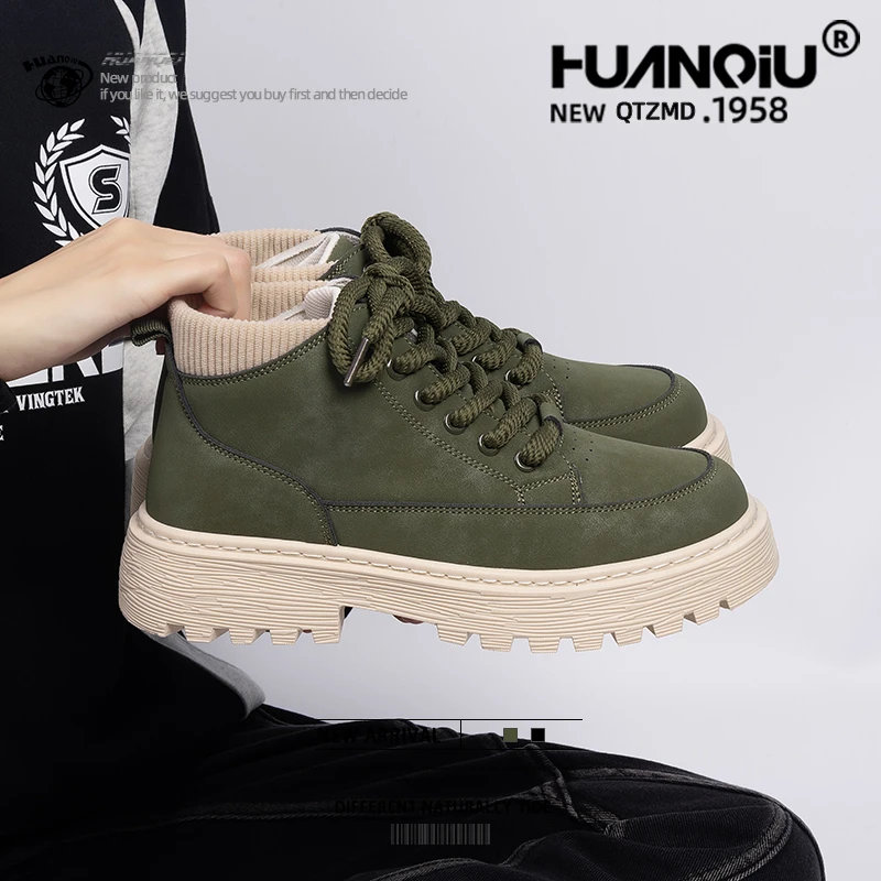 环球冬季新款复古女款马丁靴2025爆款厚底增高女鞋户外舒适靴子女