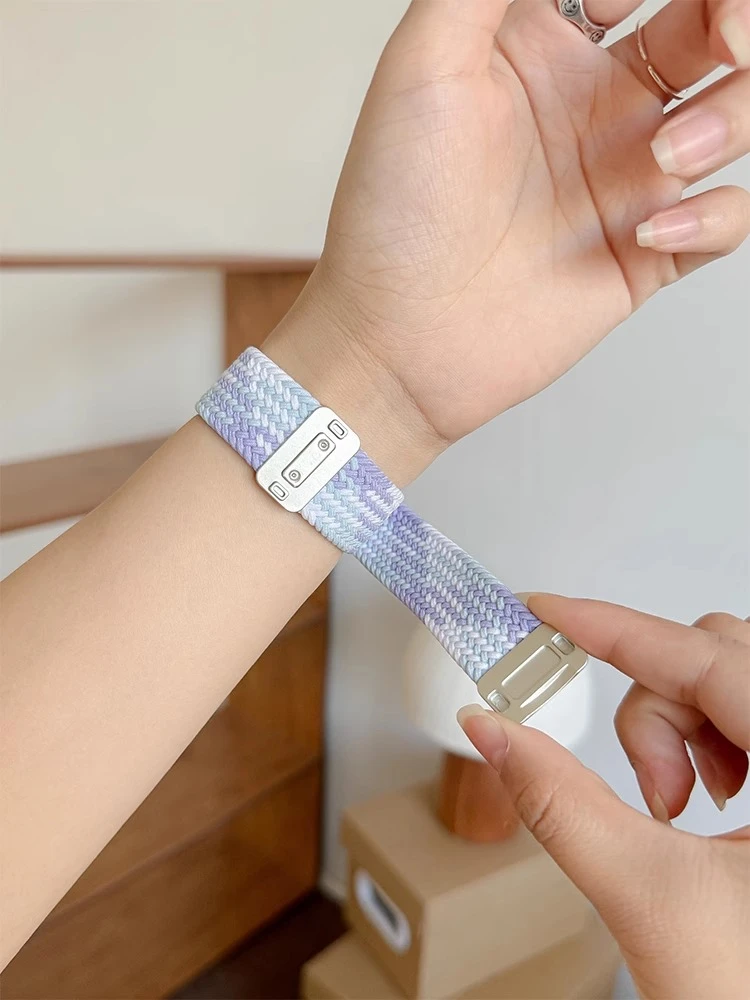 适用S10编织磁吸iwatch编织尼龙磁吸s9手表苹果手表s10表带