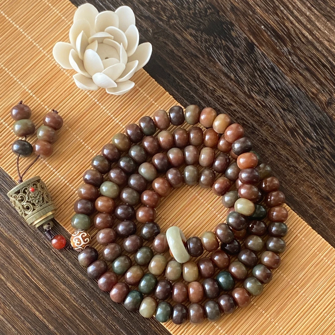 敦煌飞天风化菩提108颗手持香囊长串男女佛珠念珠挂脖菩提子正宗